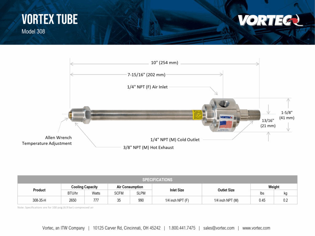 Vortex Tube 308-35-H 