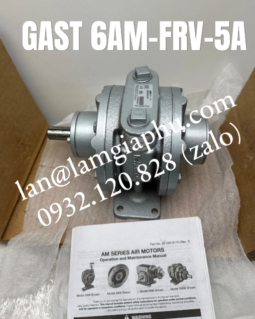 GAST Động cơ không khí 6AM-FRV-5A 5 Hp, 2500 Rpm