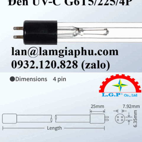 Đèn UV-C G6T5/225/4P