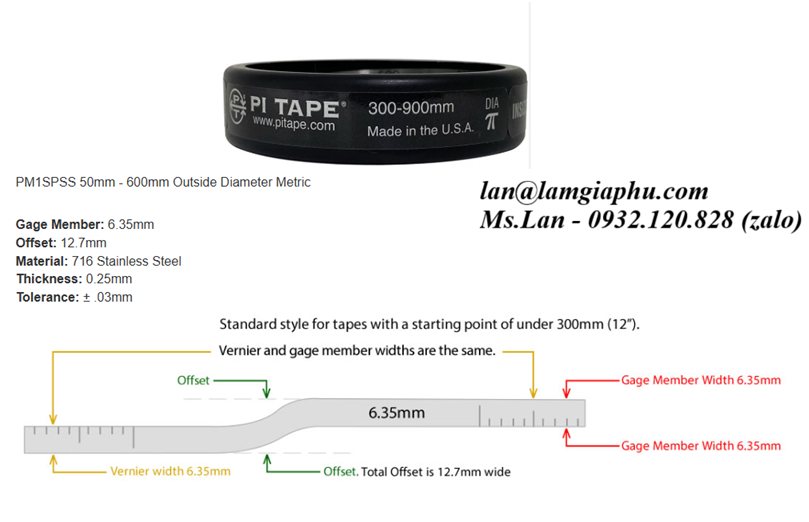 Thước đo PM1SPSS 50mm - 600mm Outside Diameter Metric